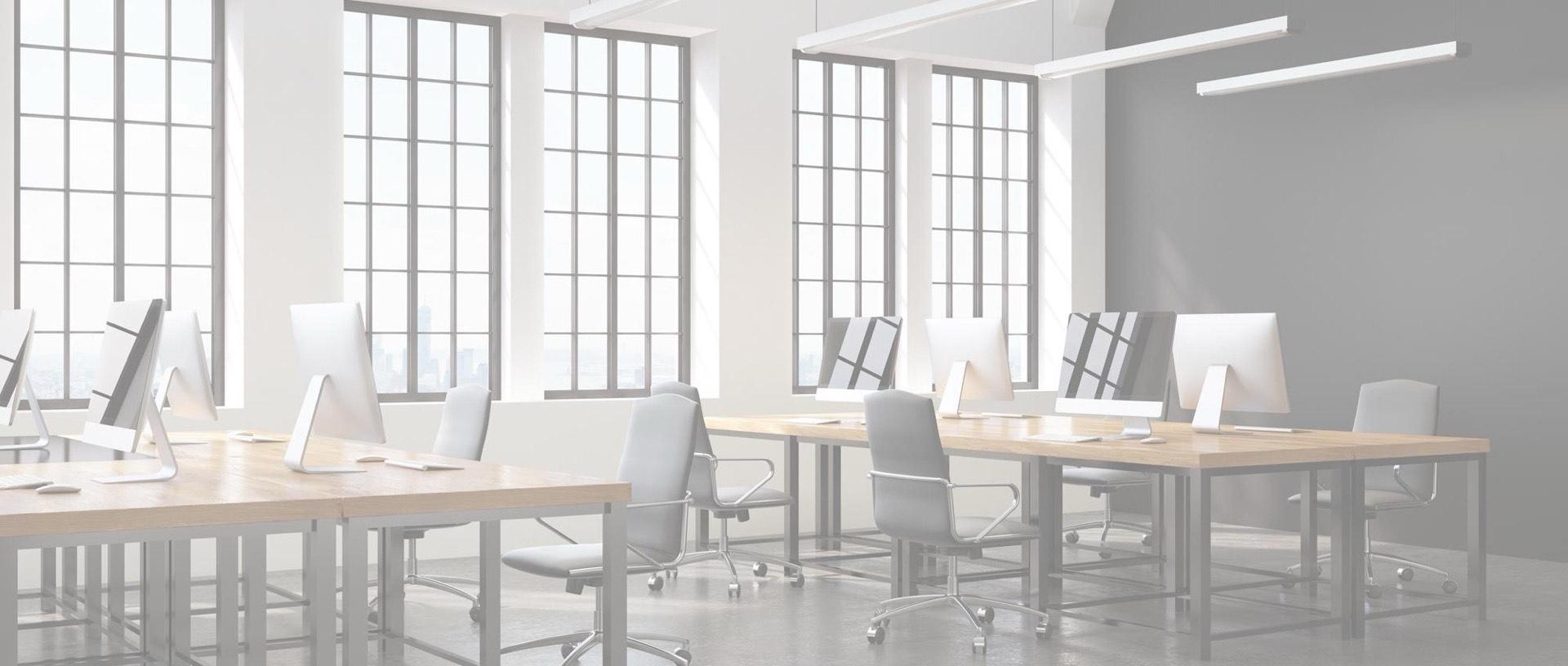 Open-plan commercial office interior